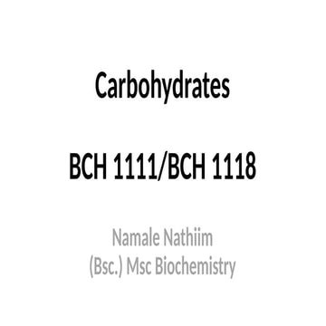 carbohydrates medical biochemistry year one