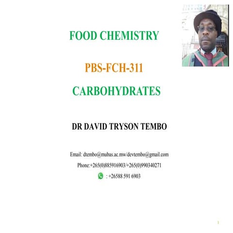 Food chemistry Carbohydrates presentation.ppt