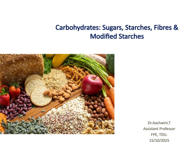 A fundamental imporatance of carbohydrates in food science and technology