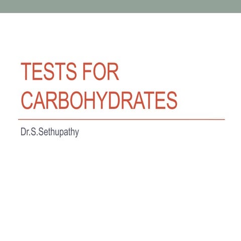 Tests for Carbohydrates