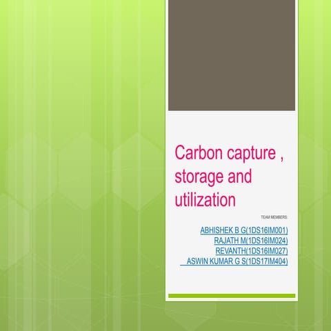 Carbon capture and storage technology