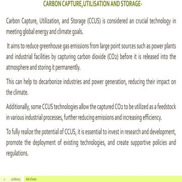 Carbon Capture Utilisation and Storage | PDF