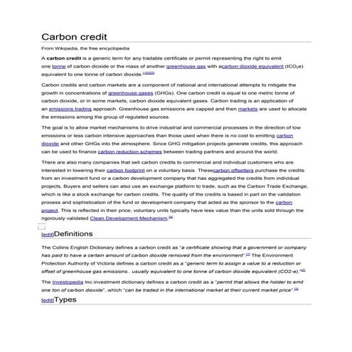 Carbon credit