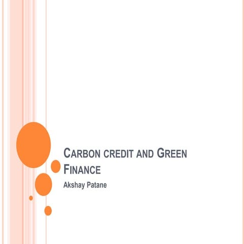 Carbon credit and green finance | PPTX