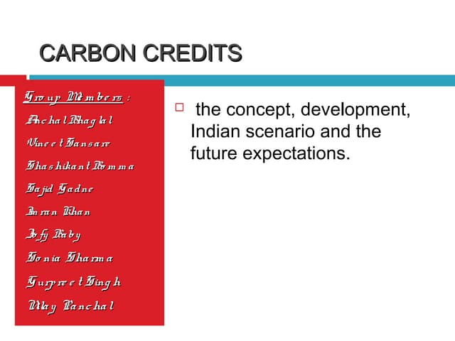 Carbon credits