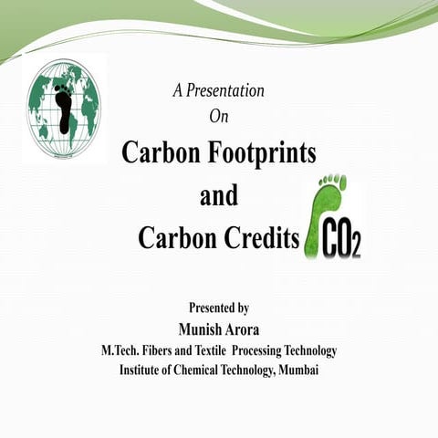 Carbon Footprints and Carbon Credits