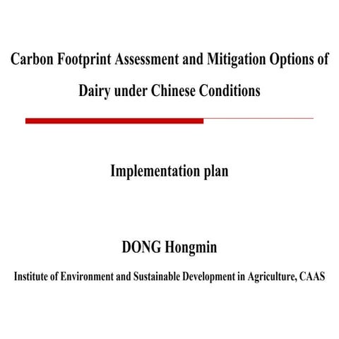 Carbon footprint assessment and mitigation options of dairy under Chinese con...