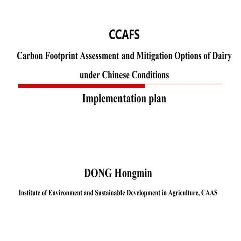 Carbon footprint assessment and mitigation options of dairy under Chinese con...