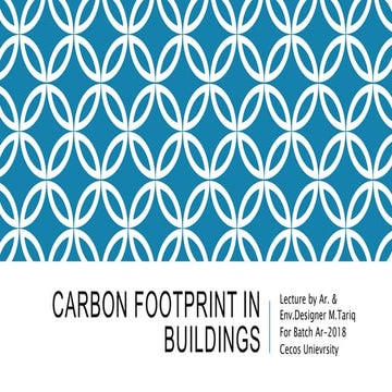 Carbon footprint in buildings