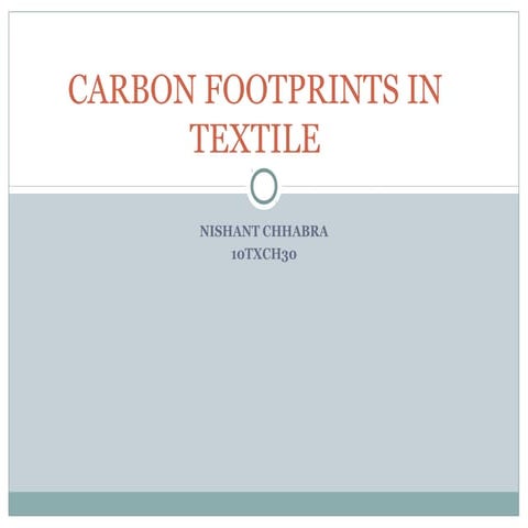 Carbon footprints in textile