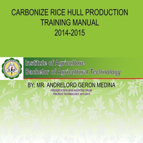 Carbonize rice hull production
