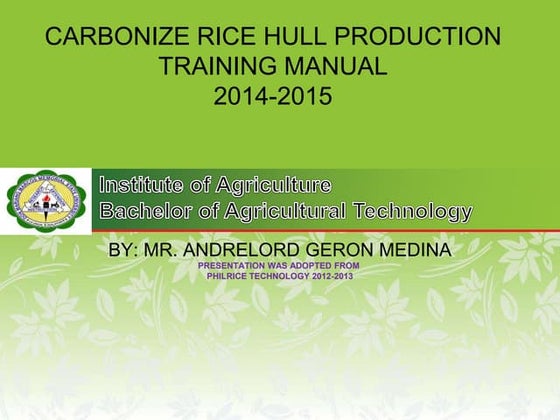 CARBONIZED RICE HULL (CRH).pptx | Gardening | Home & Garden
