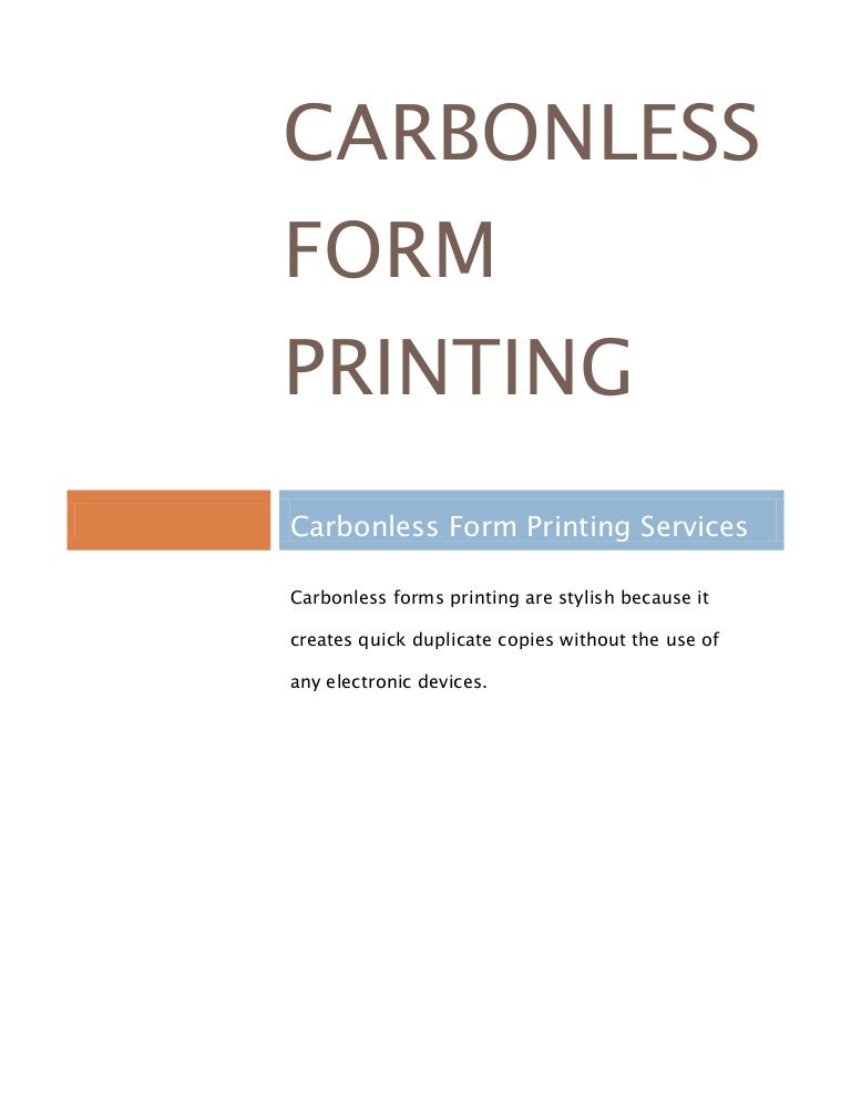 Carbonless Form Printing