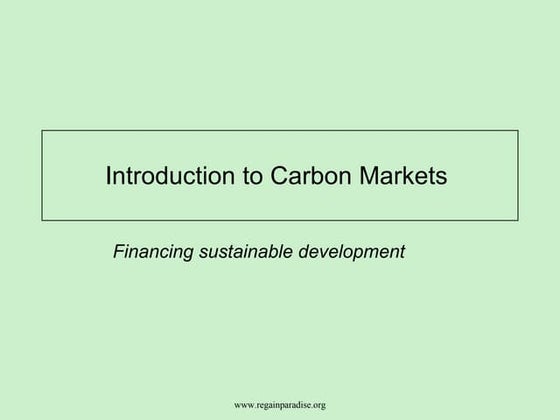 Introduction to Carbon Markets 