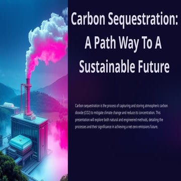 Carbon Sequestration for sustainable future