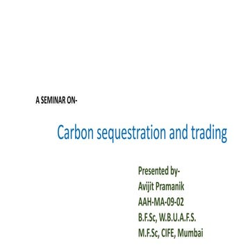 Carbon sequestration and trading 