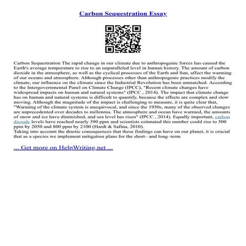 Carbon Sequestration Essay