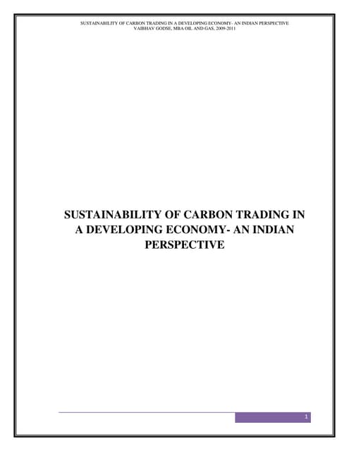 Carbon trading report