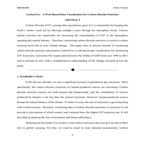 Carbon viz – a web based data visualization for carbon dioxide emission