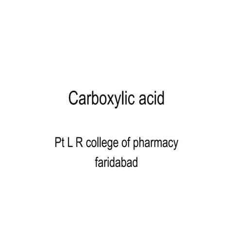 Carboxylic acid structure & uses