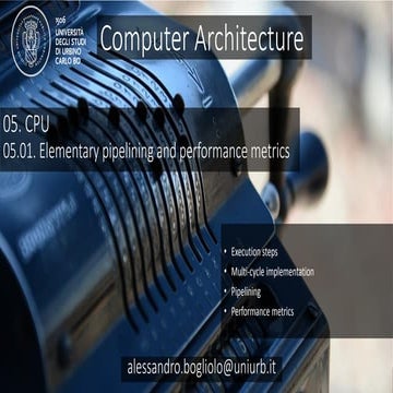 CArcMOOC 05.01 -  Elementary pipelining and performance metrics