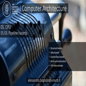 CArcMOOC 05.03 - Pipeline hazards