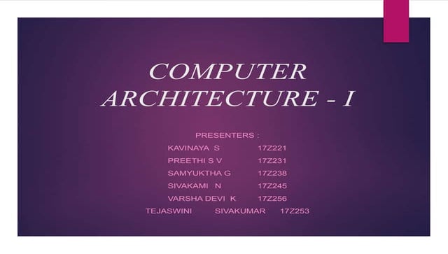Computer architecture and organization | PPT