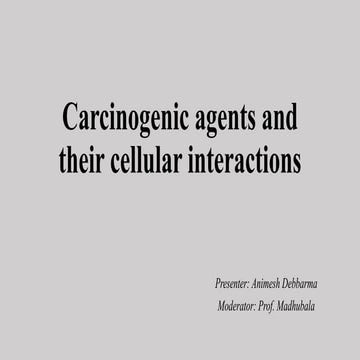 Carcinogenic agents and their cellular interaction