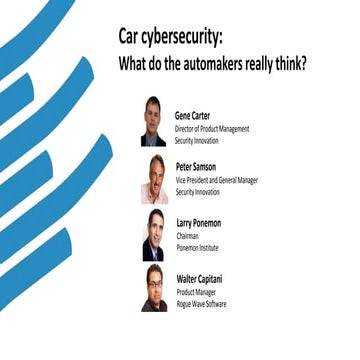 Car Cybersecurity: What do Automakers Really Think?
