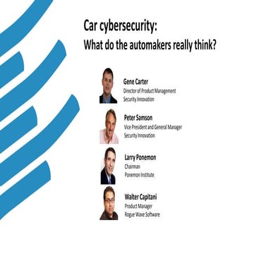 Car cybersecurity: What do automakers really think?