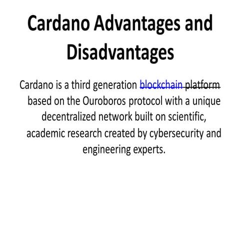 Cardano Advantages and Disadvantages - CMN News - Crypto Media Network