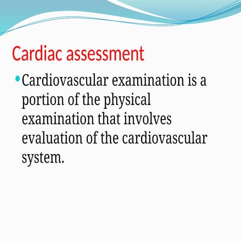 Cardiac Assessment Ppt Pptx Or B Sc 3rd Semester Students Pptx