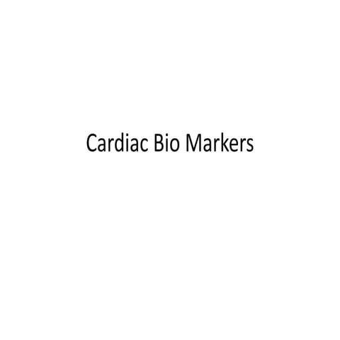 Cardiac bio markers