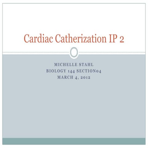 Cardiac Catherization Ip 2