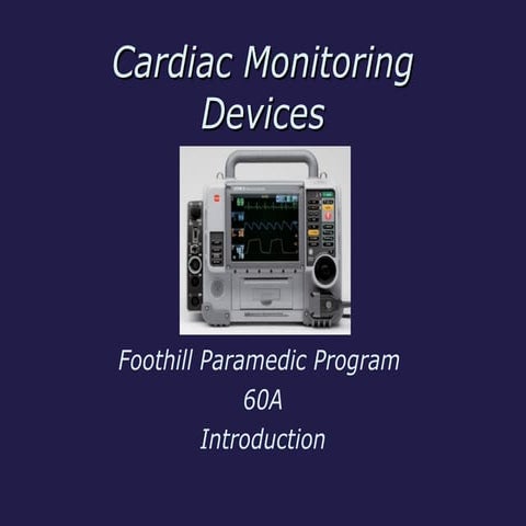 Cardic Monitoring Devices | PPT