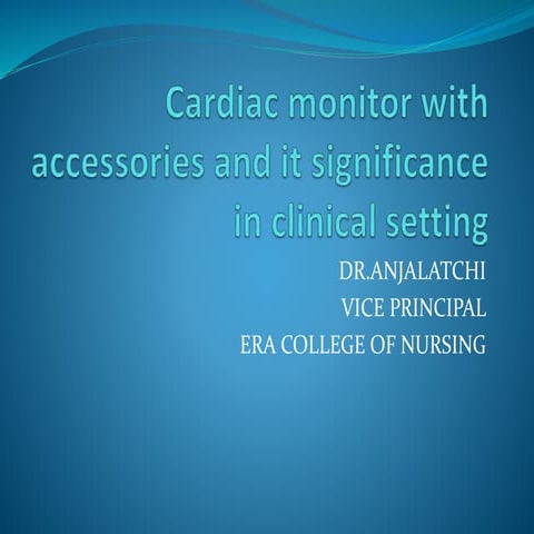 Cardiac monitor ppt