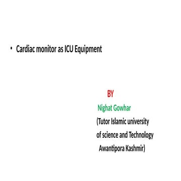 cardiac monitors and role of nurse in cardiac monitoring