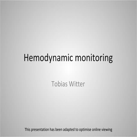 Haemodynamic monitoring