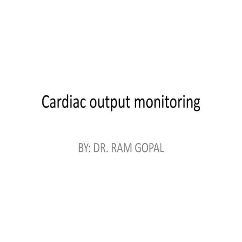 Cardiac output monitoring