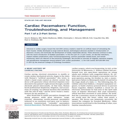 Cardiac pacemakers part-I | PDF