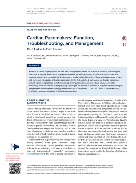 Cardiac pacemakers  part-II