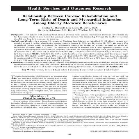 Cardiac rehab 2010 study