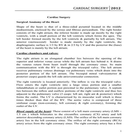 surgery.Cardiac surgery 1.(dr.aram)
