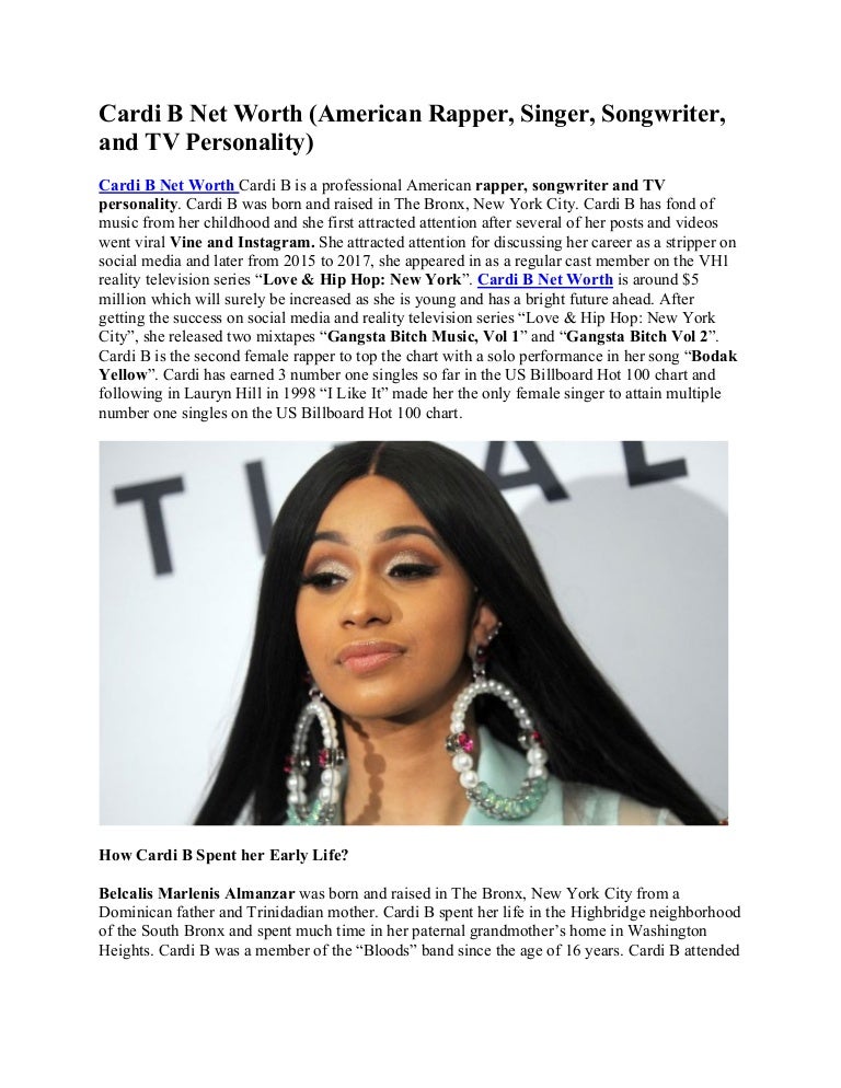 Cardi B Net Worth American Singer Rapper And Actress Cardi B Net Worth American Singer Rapper And Actress