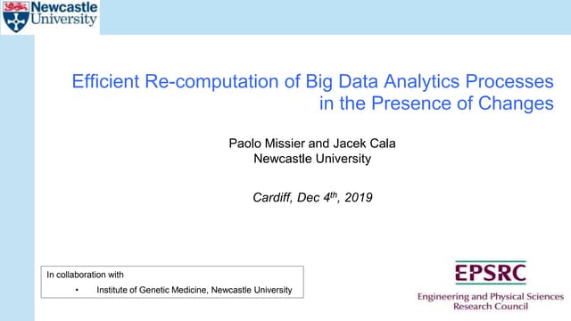 ReComp, the complete story:  an invited talk at Cardiff University