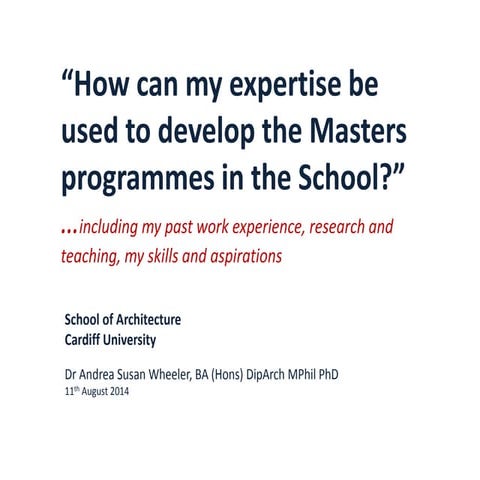 Cardiff presentation 11th august 2014 uploaded