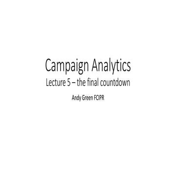 Cardiff university 7 pillars of campaign analytics