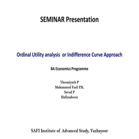 Cardinal utility analysis