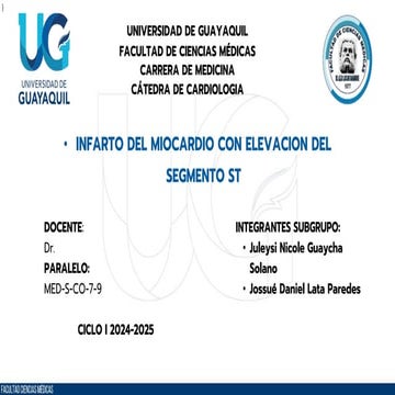 CARDIOLOGÍA, INFARTO AGUDO DE MIOCARDIO CON ELEVACION DEL SEGMENTO ST.pptx