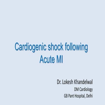 Cardiogenic shock following acute MI